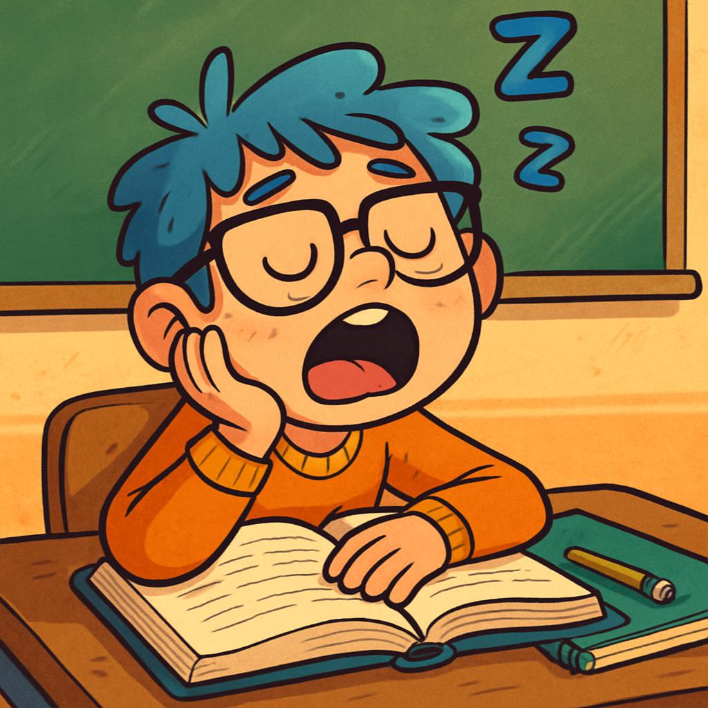 A student frozen mid-nap Blank Meme Template