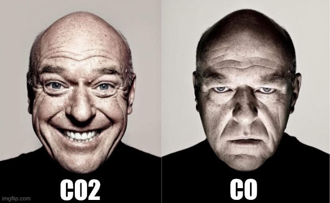 Hank | CO2; CO | image tagged in hank | made w/ Imgflip meme maker