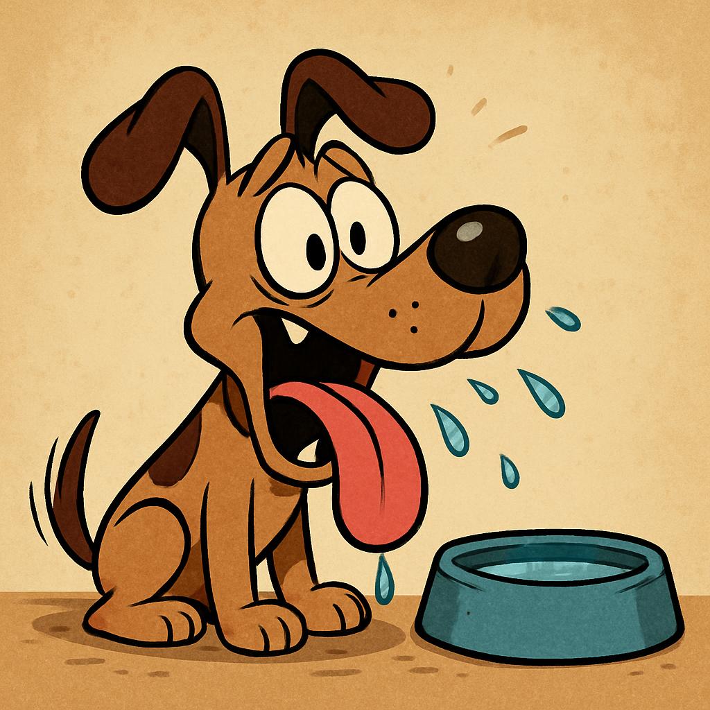 thirsty looking cartoon dog Blank Meme Template