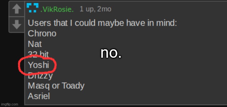 no. | made w/ Imgflip meme maker