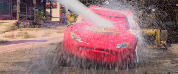 Lightning McQueen Gets Sprayed With Water Blank Meme Template