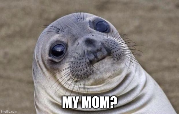 Awkward Moment Sealion | MY MOM? | image tagged in memes,awkward moment sealion | made w/ Imgflip meme maker