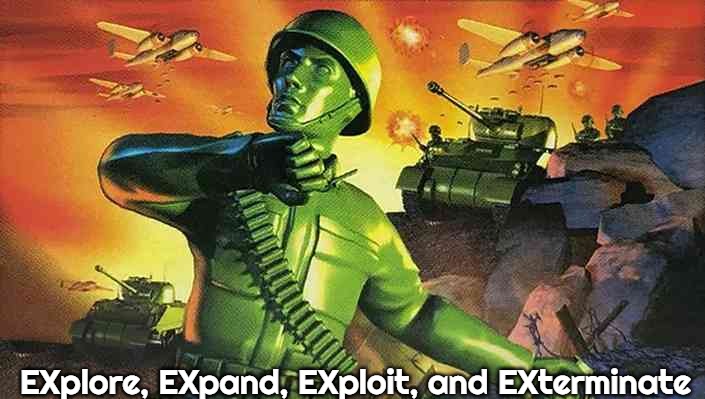 Slavic Army Men | EXplore, EXpand, EXploit, and EXterminate | image tagged in slavic army men,slavic empire | made w/ Imgflip meme maker