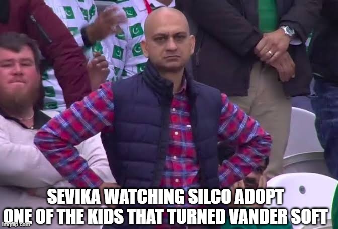 Day 357 of Arcane memes until the next season/series comes out. | SEVIKA WATCHING SILCO ADOPT ONE OF THE KIDS THAT TURNED VANDER SOFT | image tagged in disappointed man,arcane | made w/ Imgflip meme maker