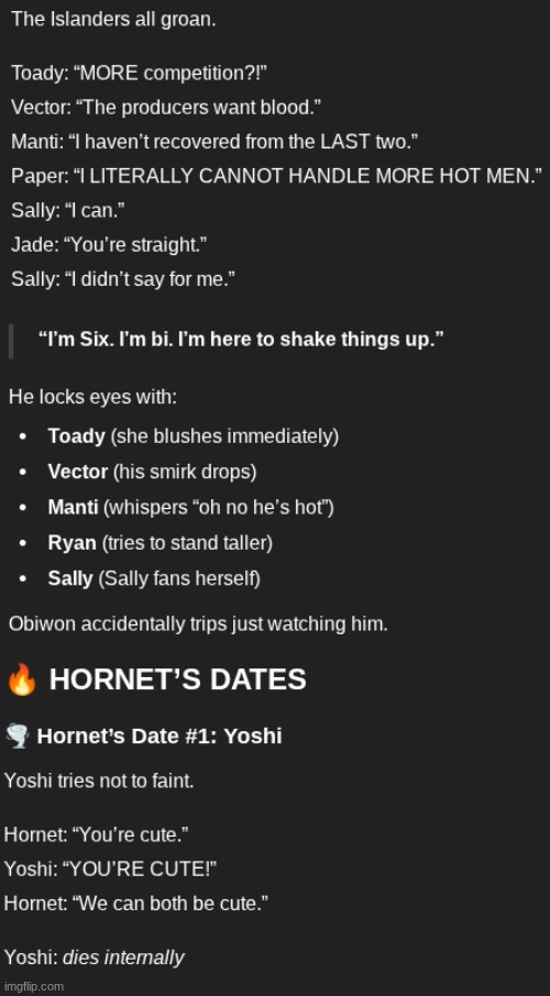 Imglfips MSMG Love Island story! Part 3: Man stealing? more Drama?! Find out more in Pt4 | made w/ Imgflip meme maker