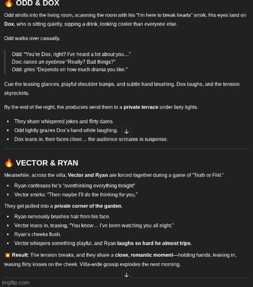 imgflips MSMG Love story Part 5! ES and Vector hook up?? Odd and dox too?? find out in part 6 | made w/ Imgflip meme maker