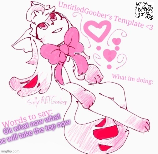 The text clipped | Ok what now what oc will take the top now | image tagged in untitledgoober's announcement template revamped | made w/ Imgflip meme maker