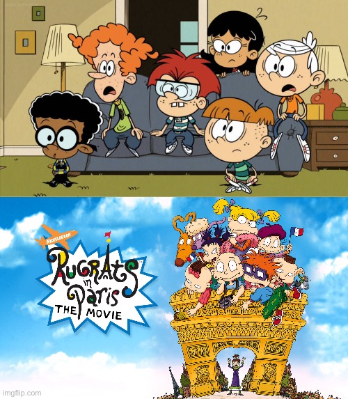 Lincoln Loud and Friends watching Rugrats In Paris: The Movie (2000) | image tagged in lincoln loud and his friends watching who,the loud house,rugrats,nickelodeon,memes,movies | made w/ Imgflip meme maker