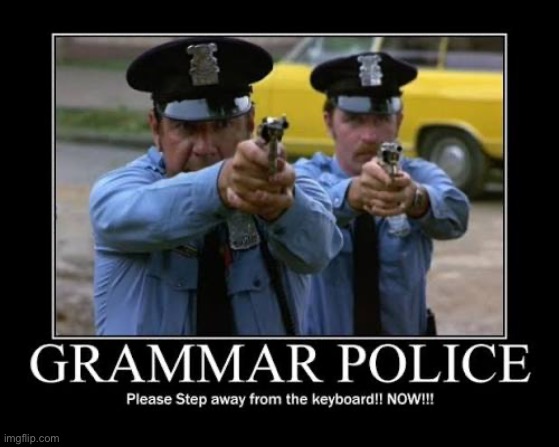 Grammar patrol to the rescue | image tagged in lol,repost,non political,grammar | made w/ Imgflip meme maker