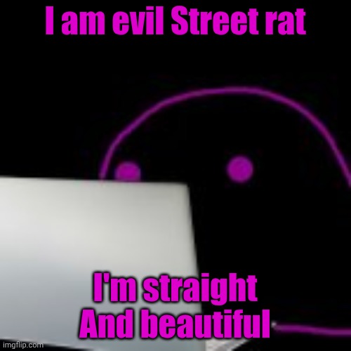 blobert computer | I am evil Street rat; I'm straight And beautiful | image tagged in blobert computer | made w/ Imgflip meme maker