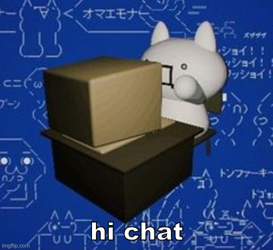 hi chat | hi chat | image tagged in giko at a computer | made w/ Imgflip meme maker