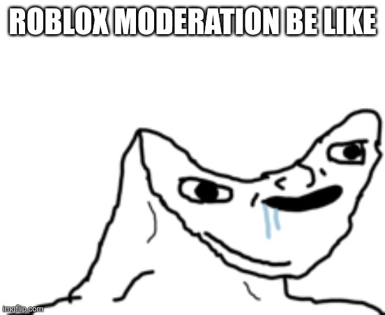 Dumb Wojak | ROBLOX MODERATION BE LIKE | image tagged in dumb wojak | made w/ Imgflip meme maker