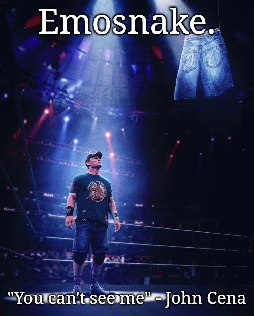 Emosnake's John Cena announcement template Blank Meme Template