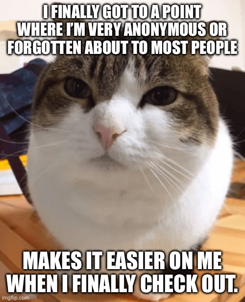 Oh the misery (original) | I FINALLY GOT TO A POINT WHERE I’M VERY ANONYMOUS OR FORGOTTEN ABOUT TO MOST PEOPLE; MAKES IT EASIER ON ME WHEN I FINALLY CHECK OUT. | image tagged in oh the misery original | made w/ Imgflip meme maker