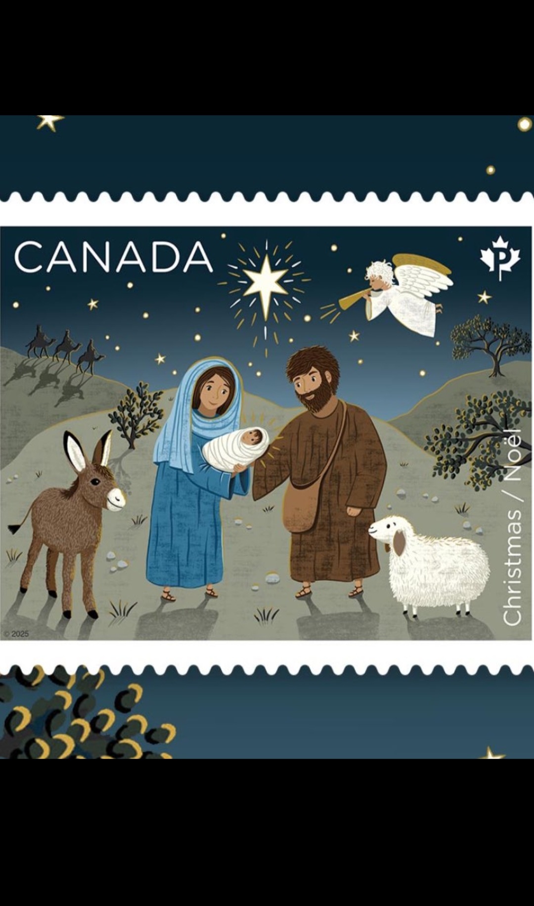 2025 Canada postal stamp for Christmas Blank Meme Template