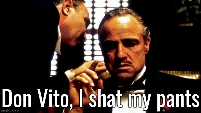 Godfather | Don Vito, I shat my pants | image tagged in godfather | made w/ Imgflip meme maker
