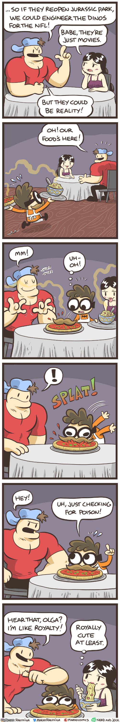 image tagged in jock,olga,nerd,pizza,spaghetti,mustache | made w/ Imgflip meme maker