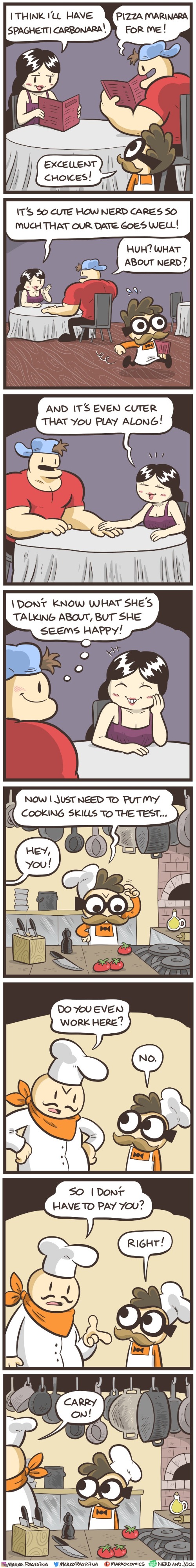 image tagged in jock,olga,nerd,restaurant,chef,cooking | made w/ Imgflip meme maker