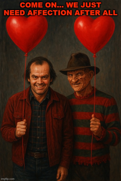 Jack Torrance and Freddy Krueger | COME ON... WE JUST NEED AFFECTION AFTER ALL | made w/ Imgflip meme maker