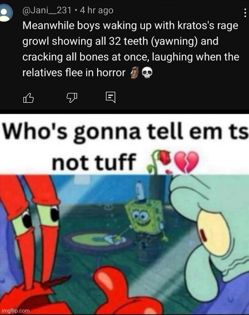 Billy badass over here | image tagged in ts not tuff | made w/ Imgflip meme maker