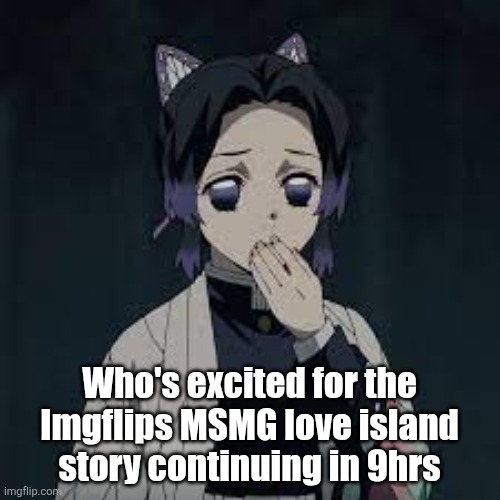 wait u have a point | Who's excited for the Imgflips MSMG love island story continuing in 9hrs | image tagged in wait u have a point | made w/ Imgflip meme maker