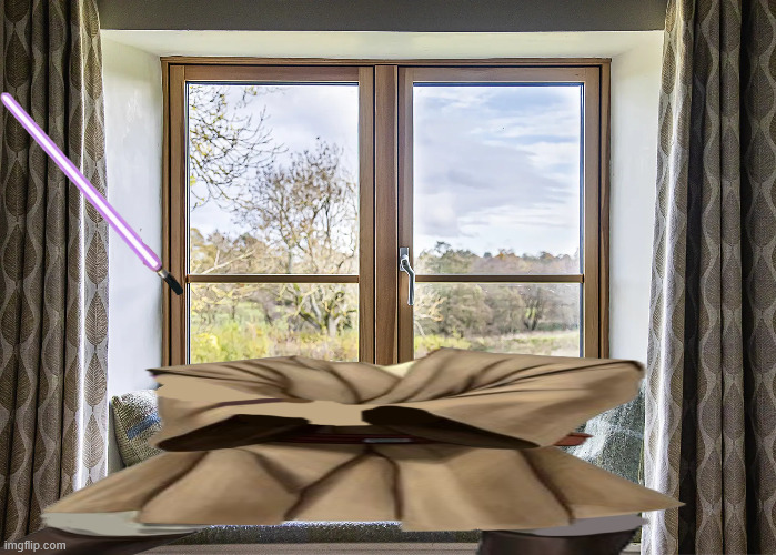 Mace Window | image tagged in star wars,fun | made w/ Imgflip meme maker