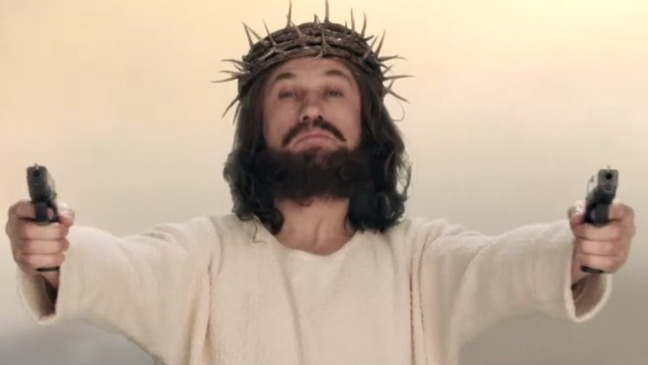 Djesus Uncrossed Guns Blank Meme Template