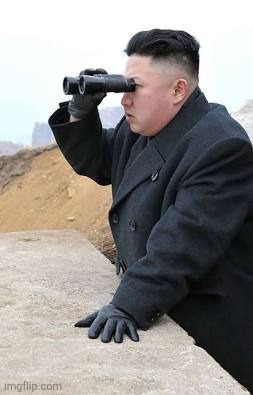 Kim Jong Un looking at stuff through a pair of binoculars | image tagged in kim jong un looking at stuff through a pair of binoculars | made w/ Imgflip meme maker