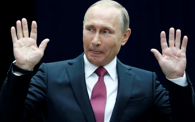 putin hands up Blank Meme Template