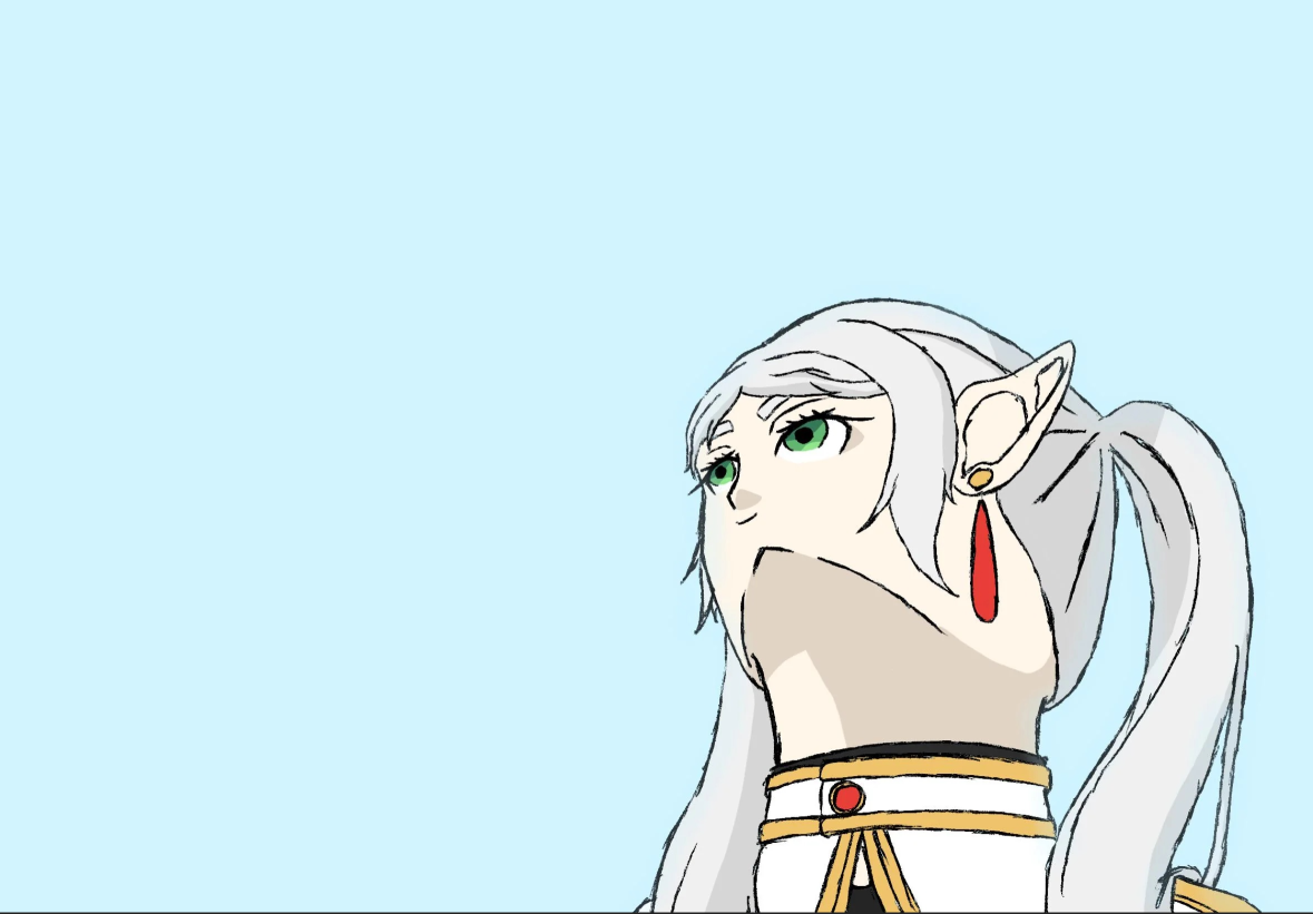 Frieren Low Angle Art Blank Meme Template