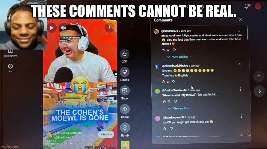 These comments be crying ab steal a brainrot | THESE COMMENTS CANNOT BE REAL. | image tagged in braindead,memes,steal a brainrot,roblox,gifs | made w/ Imgflip meme maker