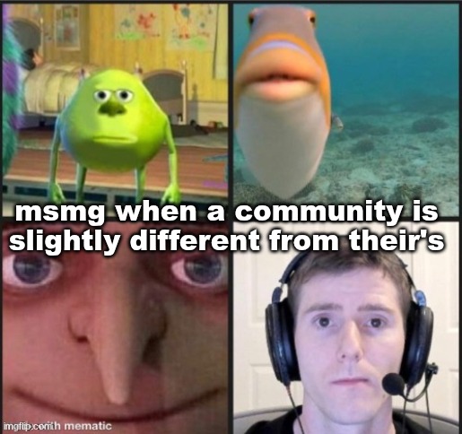 Silence | msmg when a community is slightly different from their's | image tagged in silence | made w/ Imgflip meme maker