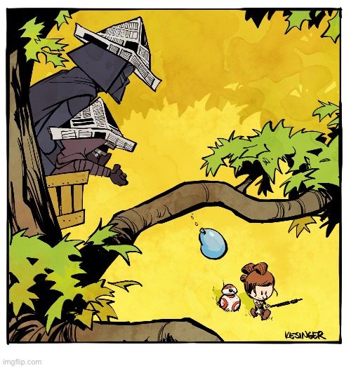 A Calvin & Hobbes-Star Wars mashup | image tagged in calvin and hobbes,star wars,kylo ren,darth vader,mashup,fan art | made w/ Imgflip meme maker