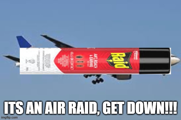 ITS AN AIR RAID | ITS AN AIR RAID, GET DOWN!!! | image tagged in funny memes,bad pun,i have achieved comedy | made w/ Imgflip meme maker