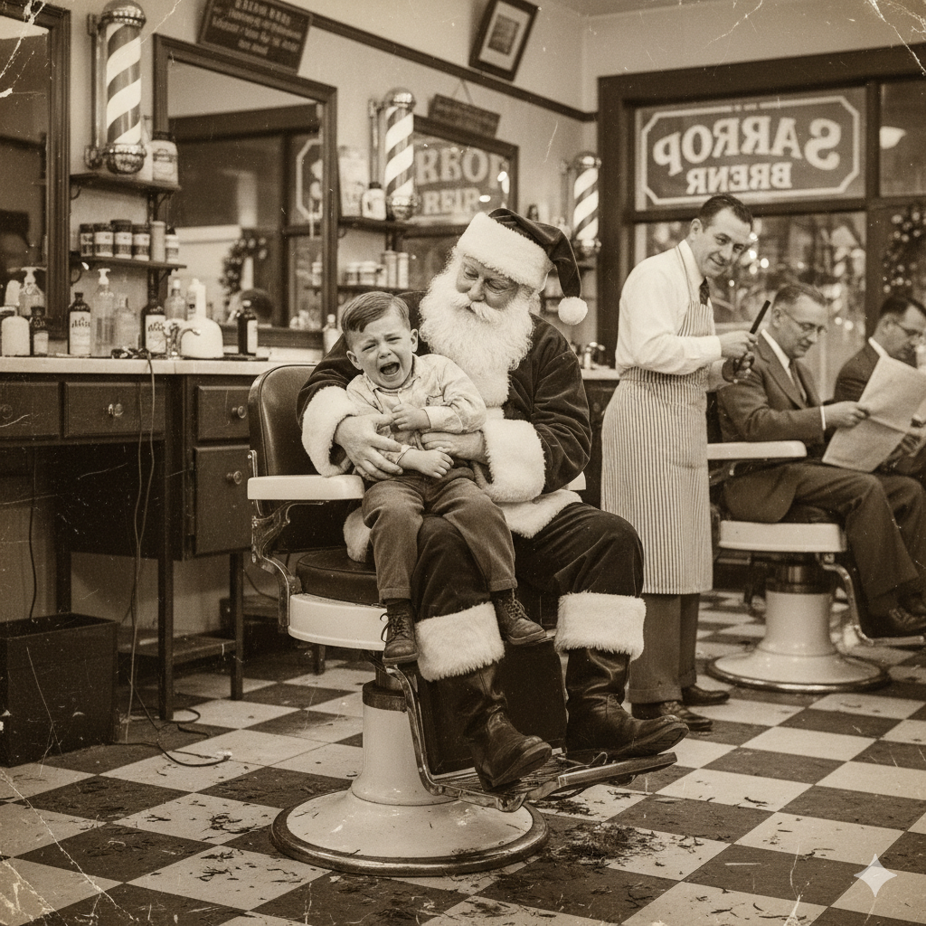 Santa barber Blank Meme Template