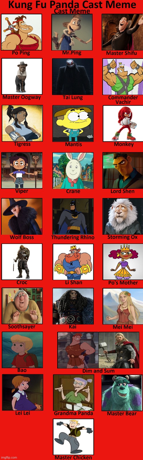 Kung Fu Barbarian | image tagged in kung fu panda cast meme | made w/ Imgflip meme maker