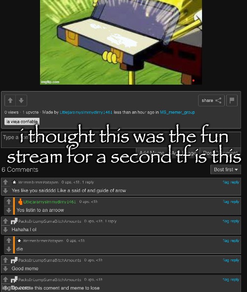 i thought this was the fun stream for a second tf is this | made w/ Imgflip meme maker