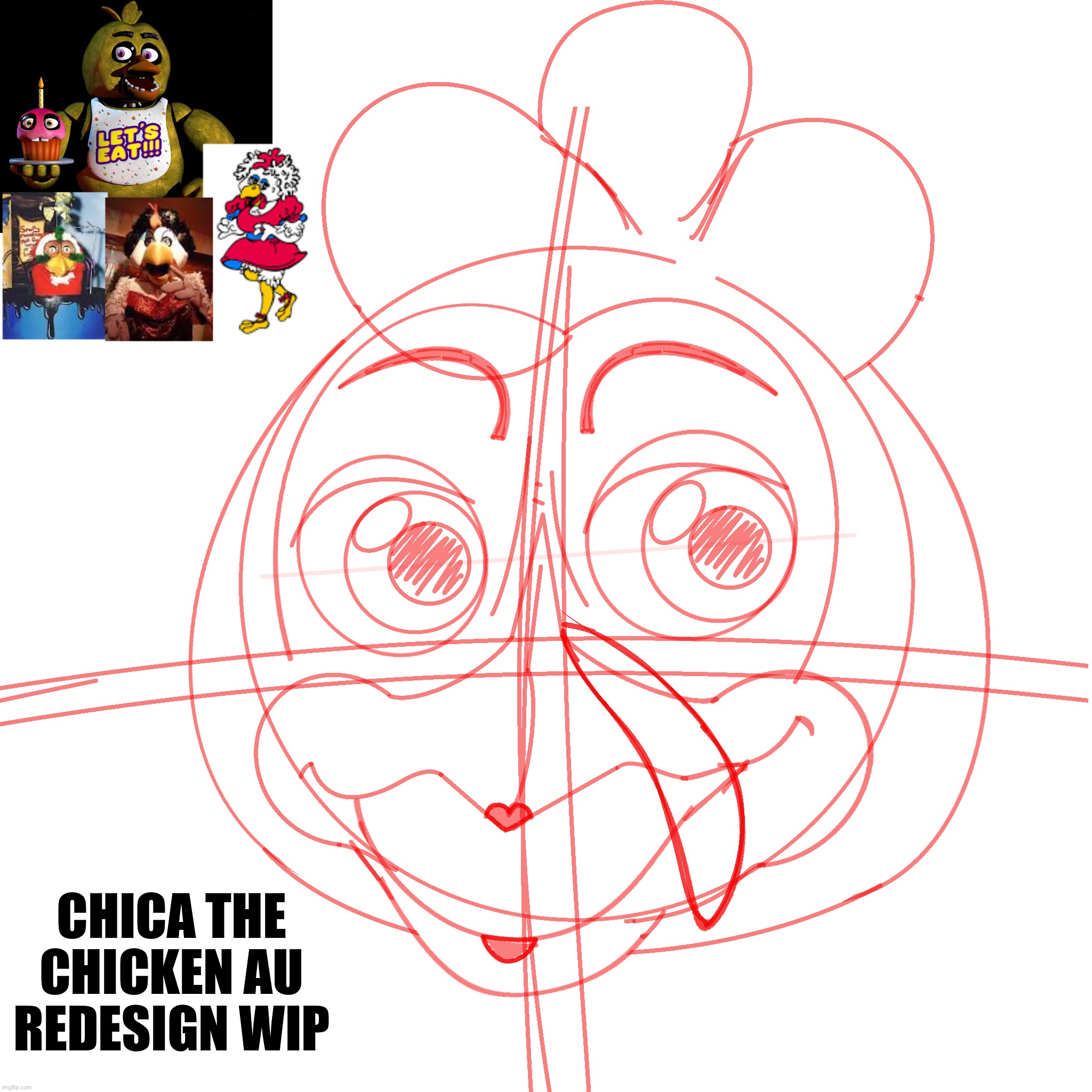 Day 1 of redesigning Fnaf Animatronics (FNAF 1 Chica) | CHICA THE CHICKEN AU REDESIGN WIP | image tagged in fnaf,chica | made w/ Imgflip meme maker