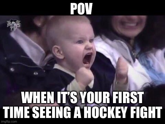First Time Watching Hockey | POV; WHEN IT’S YOUR FIRST TIME SEEING A HOCKEY FIGHT | image tagged in memes | made w/ Imgflip meme maker