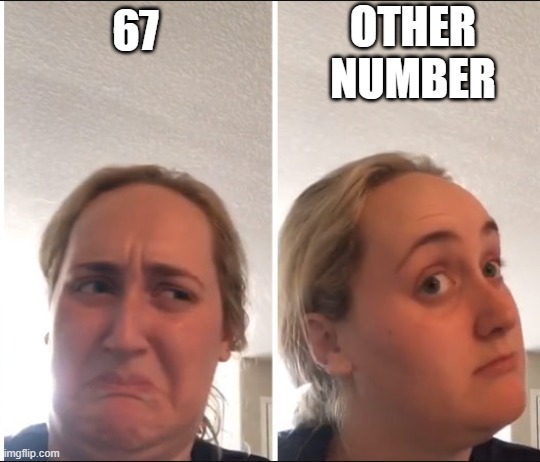 Kombucha Girl | OTHER NUMBER; 67 | image tagged in kombucha girl | made w/ Imgflip meme maker