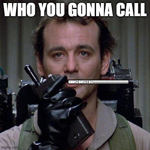 Ghostbusters  | WHO YOU GONNA CALL; GHOSTBUSTERS!!!!!!!!!!!!!!!!!!!!!!!!!!!!!!!!!! | image tagged in ghostbusters | made w/ Imgflip meme maker