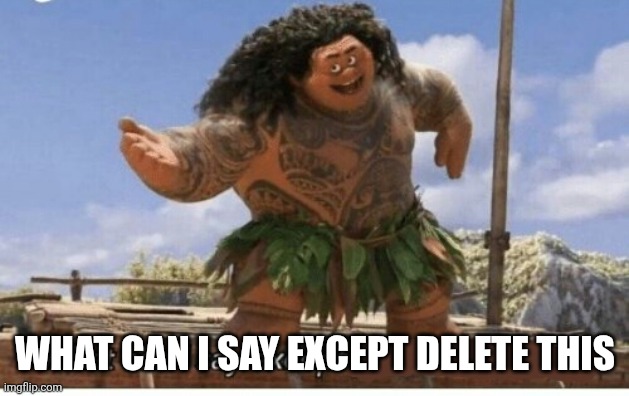 WHAT CAN I SAY EXCEPT DELETE THIS | image tagged in moana maui what can i say except blank | made w/ Imgflip meme maker