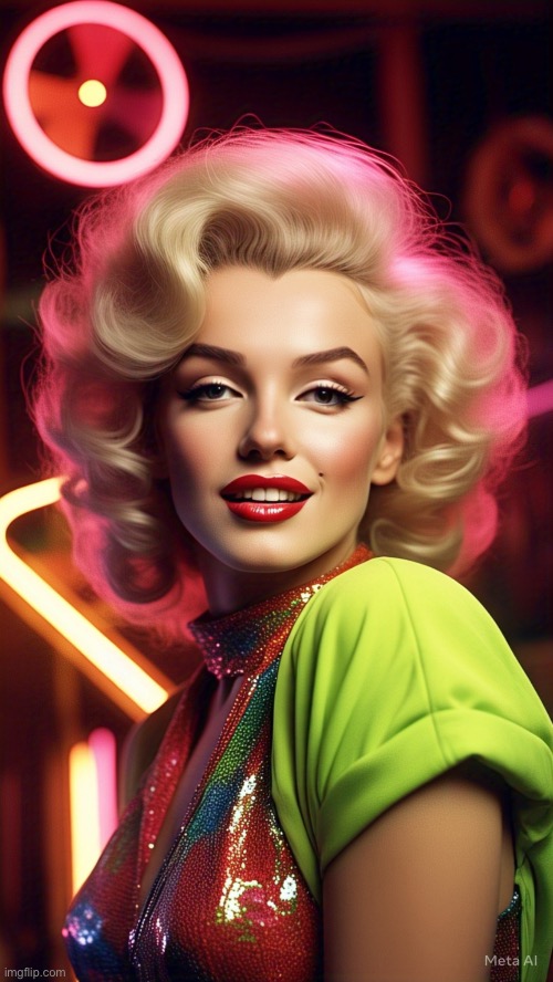 Marilyn Mixtape | image tagged in marilyn monroe,ai art,pop art,fashion,1980s,brian einersen | made w/ Imgflip meme maker