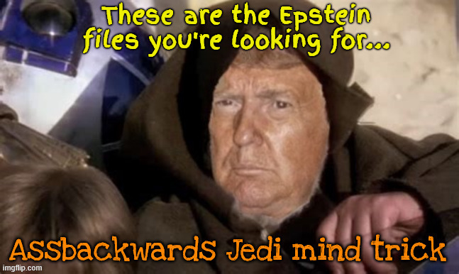 Trump minion MAGA mind trick | image tagged in trump minion maga mind trick,these are the epstein files you are looking for,primary clay higgins,trump takes all the blame | made w/ Imgflip meme maker