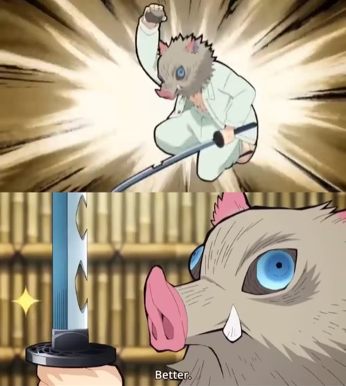 Inosuke breaks sword Blank Meme Template