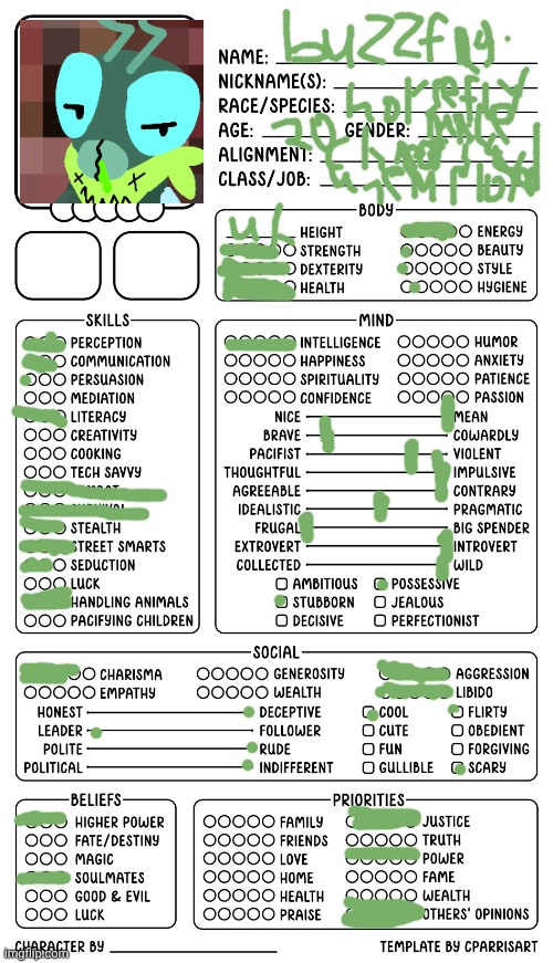 Character sheet by Cparrisart | image tagged in character sheet by cparrisart | made w/ Imgflip meme maker