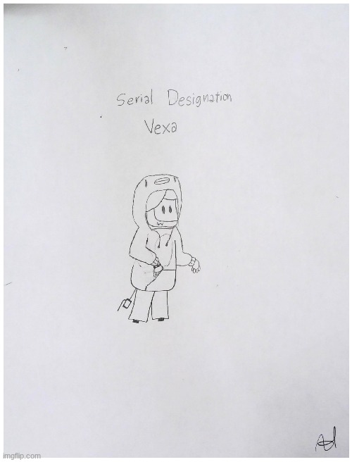 New character I made suggested by braindead_1_year_old. | image tagged in murder drones,drawing | made w/ Imgflip meme maker