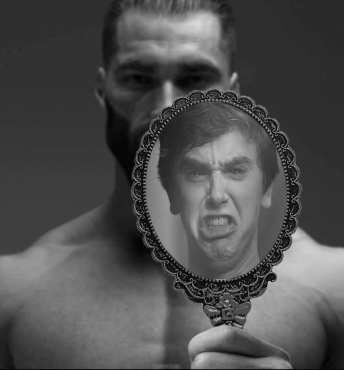 Chad virgin mirror Blank Meme Template