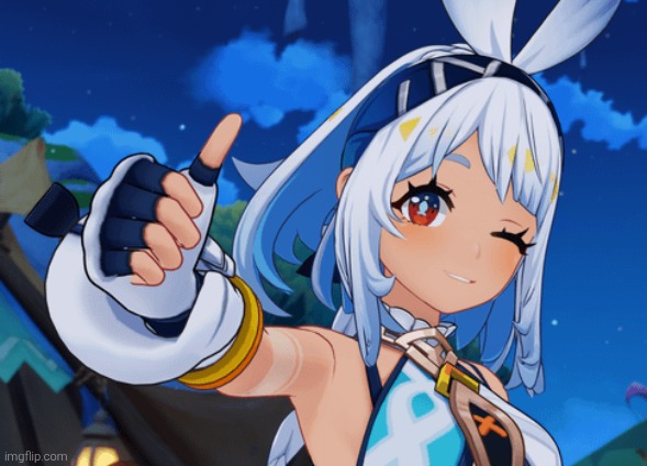 Mualani thumbs up and wink | image tagged in mualani thumbs up and wink | made w/ Imgflip meme maker