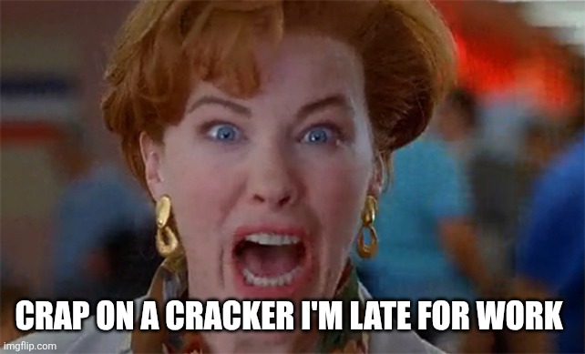 home alone kevin | CRAP ON A CRACKER I'M LATE FOR WORK | image tagged in home alone kevin | made w/ Imgflip meme maker